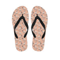 Orange Bull Terrier Pattern Print Flip Flops