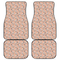 Orange Bull Terrier Pattern Print Front and Back Car Floor Mats
