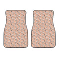 Orange Bull Terrier Pattern Print Front Car Floor Mats