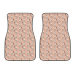 Orange Bull Terrier Pattern Print Front Car Floor Mats