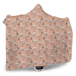 Orange Bull Terrier Pattern Print Hooded Blanket
