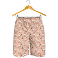 Orange Bull Terrier Pattern Print Men's Shorts