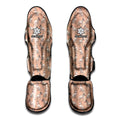 Orange Bull Terrier Pattern Print Muay Thai Shin Guards
