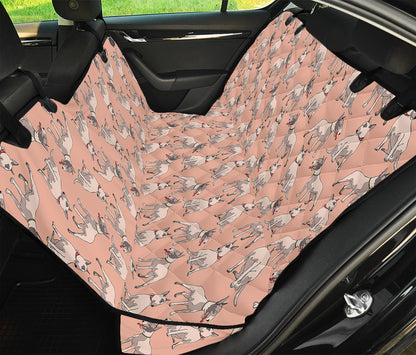 Orange Bull Terrier Pattern Print Pet Car Back Seat Cover