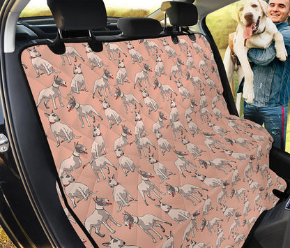 Orange Bull Terrier Pattern Print Pet Car Back Seat Cover