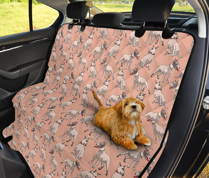 Orange Bull Terrier Pattern Print Pet Car Back Seat Cover
