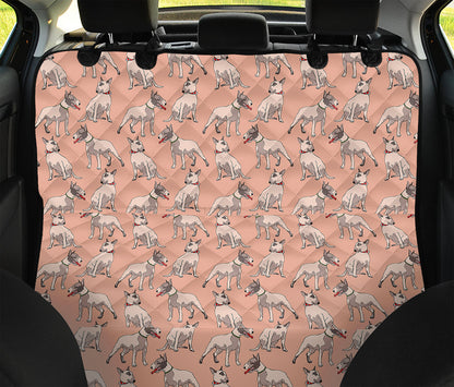 Orange Bull Terrier Pattern Print Pet Car Back Seat Cover