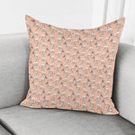 Orange Bull Terrier Pattern Print Pillow Cover