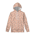 Orange Bull Terrier Pattern Print Pullover Hoodie