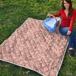 Orange Bull Terrier Pattern Print Quilt