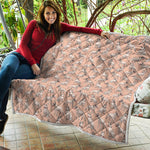 Orange Bull Terrier Pattern Print Quilt