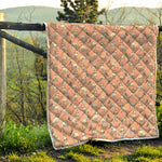 Orange Bull Terrier Pattern Print Quilt