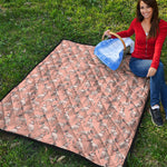 Orange Bull Terrier Pattern Print Quilt