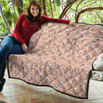 Orange Bull Terrier Pattern Print Quilt