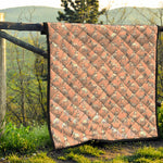 Orange Bull Terrier Pattern Print Quilt
