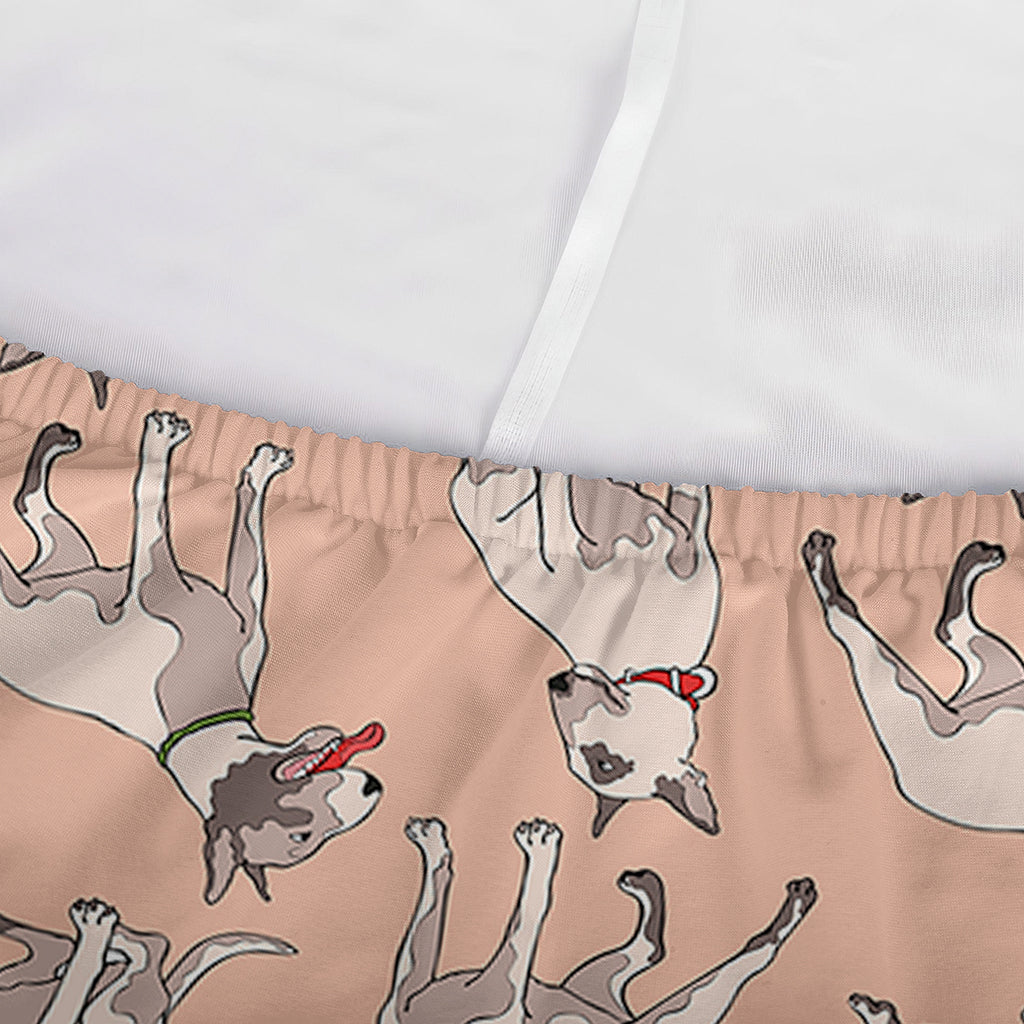 Orange Bull Terrier Pattern Print Sofa Cover