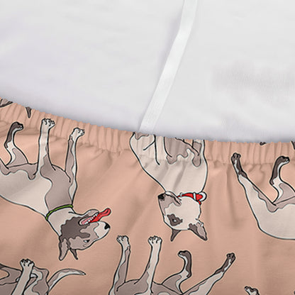 Orange Bull Terrier Pattern Print Sofa Cover