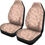 Orange Bull Terrier Pattern Print Universal Fit Car Seat Covers