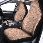 Orange Bull Terrier Pattern Print Universal Fit Car Seat Covers