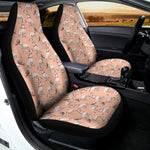 Orange Bull Terrier Pattern Print Universal Fit Car Seat Covers