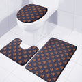 Orange Bullseye Target Pattern Print 3 Piece Bath Mat Set