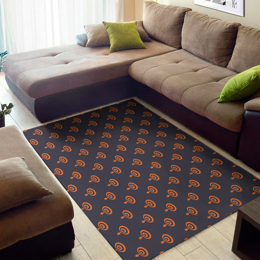Orange Bullseye Target Pattern Print Area Rug