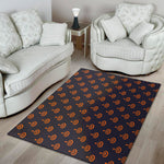 Orange Bullseye Target Pattern Print Area Rug