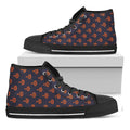 Orange Bullseye Target Pattern Print Black High Top Sneakers