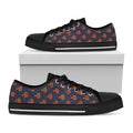 Orange Bullseye Target Pattern Print Black Low Top Sneakers