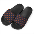 Orange Bullseye Target Pattern Print Black Slide Sandals