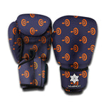 Orange Bullseye Target Pattern Print Boxing Gloves