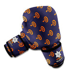 Orange Bullseye Target Pattern Print Boxing Gloves