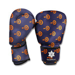 Orange Bullseye Target Pattern Print Boxing Gloves