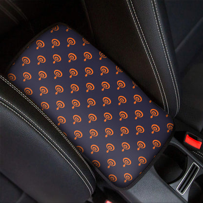 Orange Bullseye Target Pattern Print Car Center Console Cover