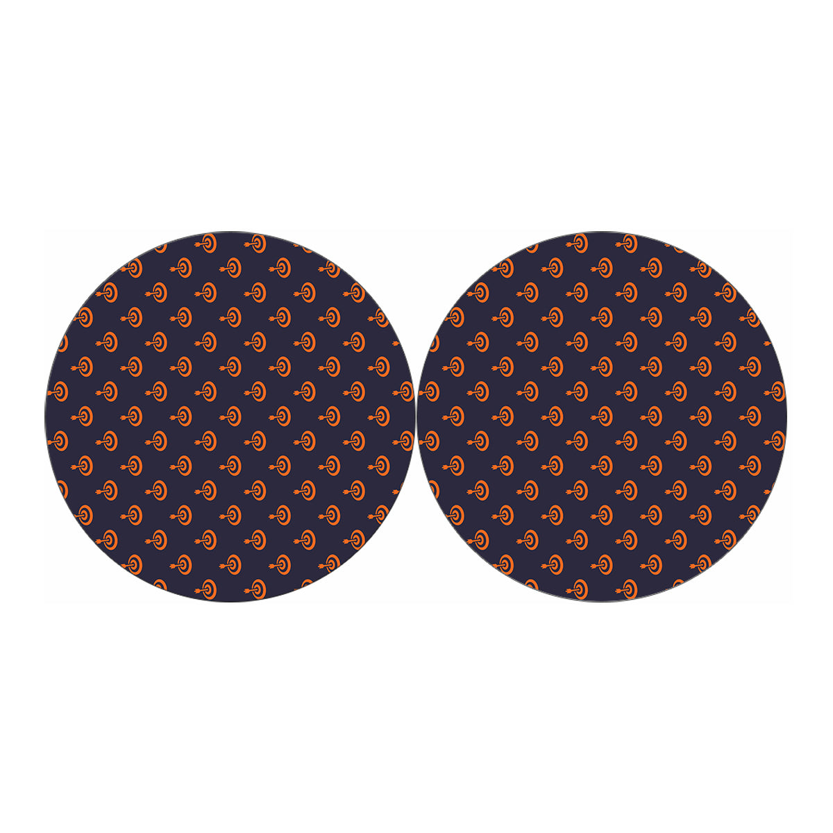 Orange Bullseye Target Pattern Print Car Coasters
