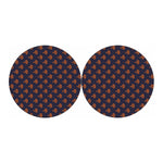 Orange Bullseye Target Pattern Print Car Coasters