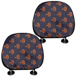 Orange Bullseye Target Pattern Print Car Headrest Covers