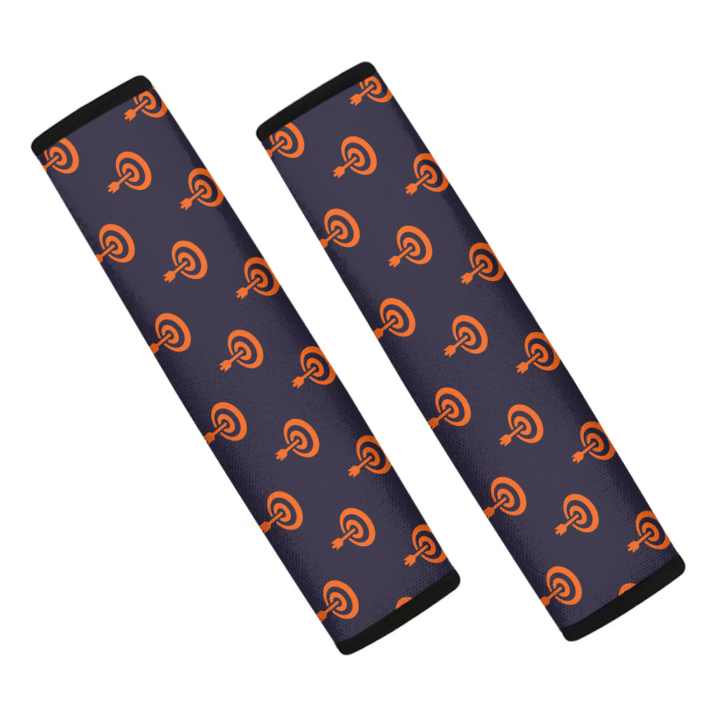 Orange Bullseye Target Pattern Print Car Seat Belt Covers