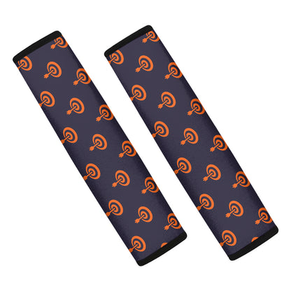 Orange Bullseye Target Pattern Print Car Seat Belt Covers