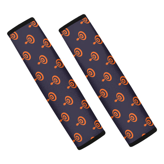 Orange Bullseye Target Pattern Print Car Seat Belt Covers
