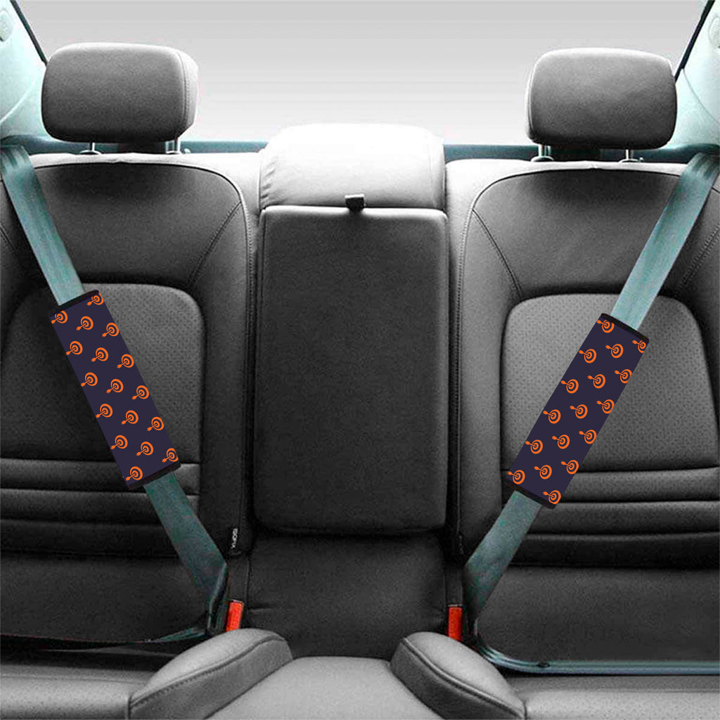 Orange Bullseye Target Pattern Print Car Seat Belt Covers