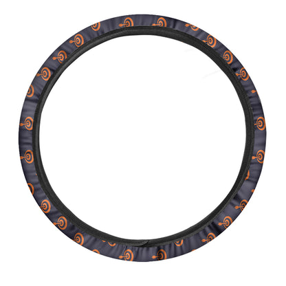 Orange Bullseye Target Pattern Print Car Steering Wheel Cover