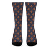 Orange Bullseye Target Pattern Print Crew Socks