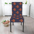 Orange Bullseye Target Pattern Print Dining Chair Slipcover