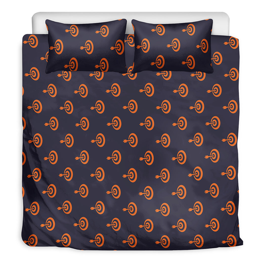 Orange Bullseye Target Pattern Print Duvet Cover Bedding Set