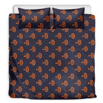 Orange Bullseye Target Pattern Print Duvet Cover Bedding Set