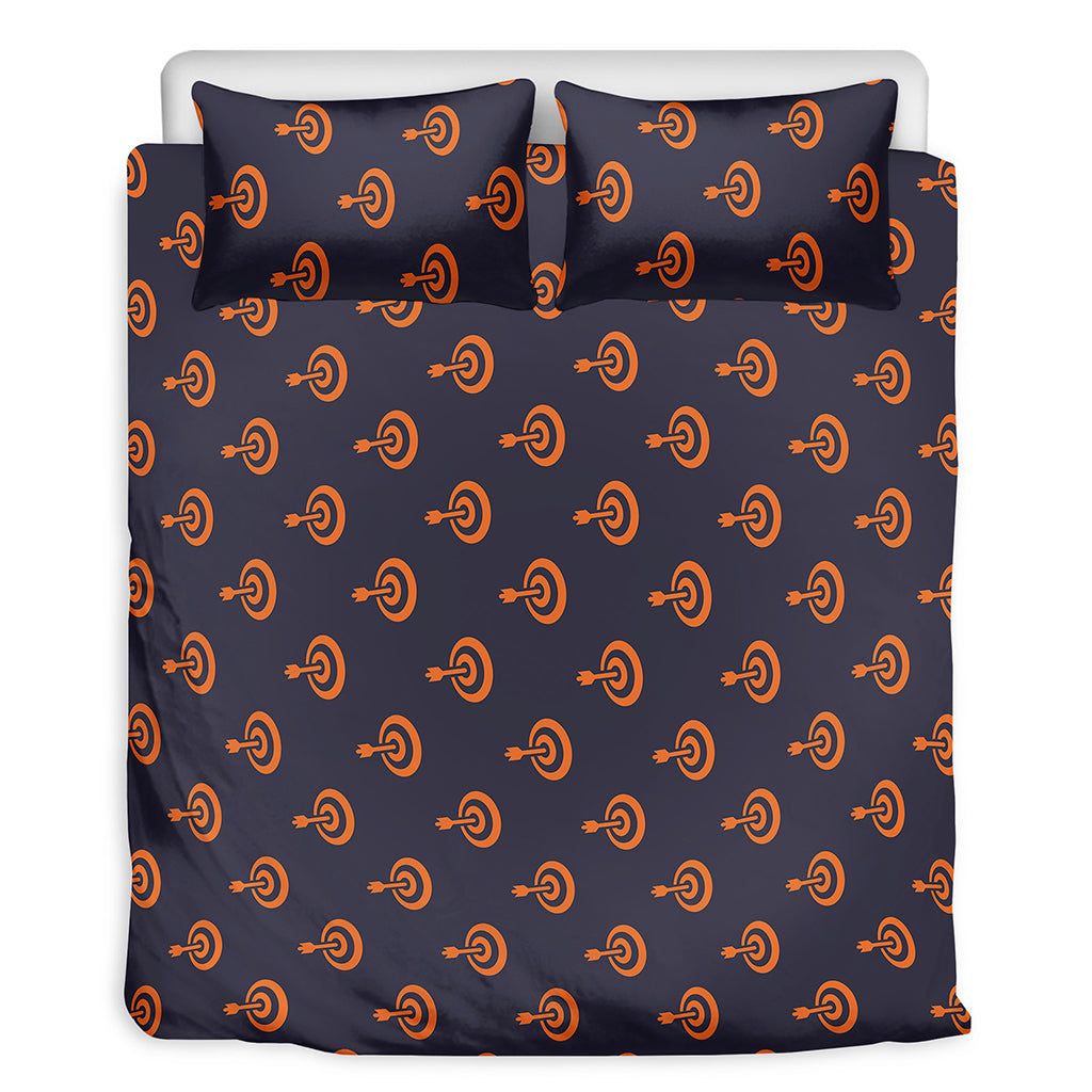 Orange Bullseye Target Pattern Print Duvet Cover Bedding Set