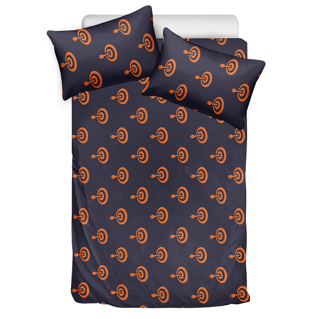 Orange Bullseye Target Pattern Print Duvet Cover Bedding Set