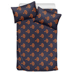 Orange Bullseye Target Pattern Print Duvet Cover Bedding Set
