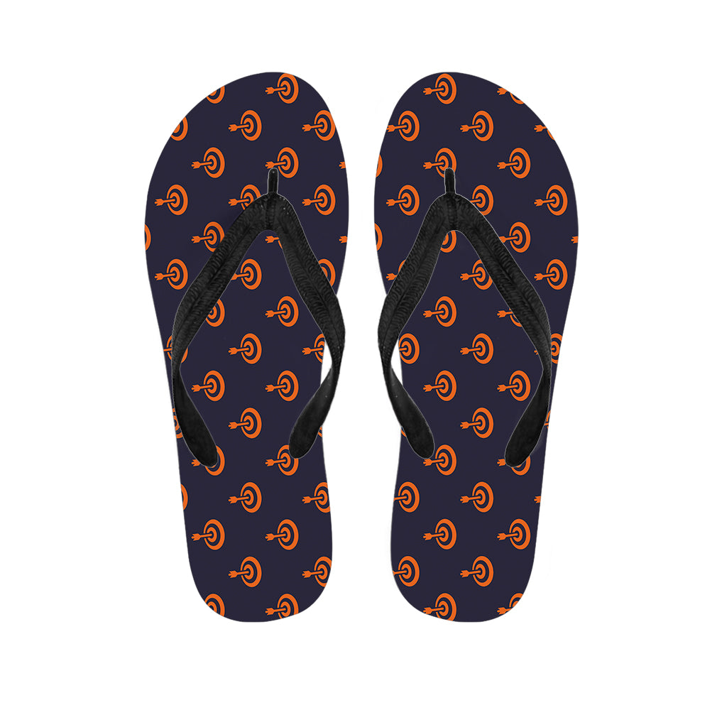 Orange Bullseye Target Pattern Print Flip Flops